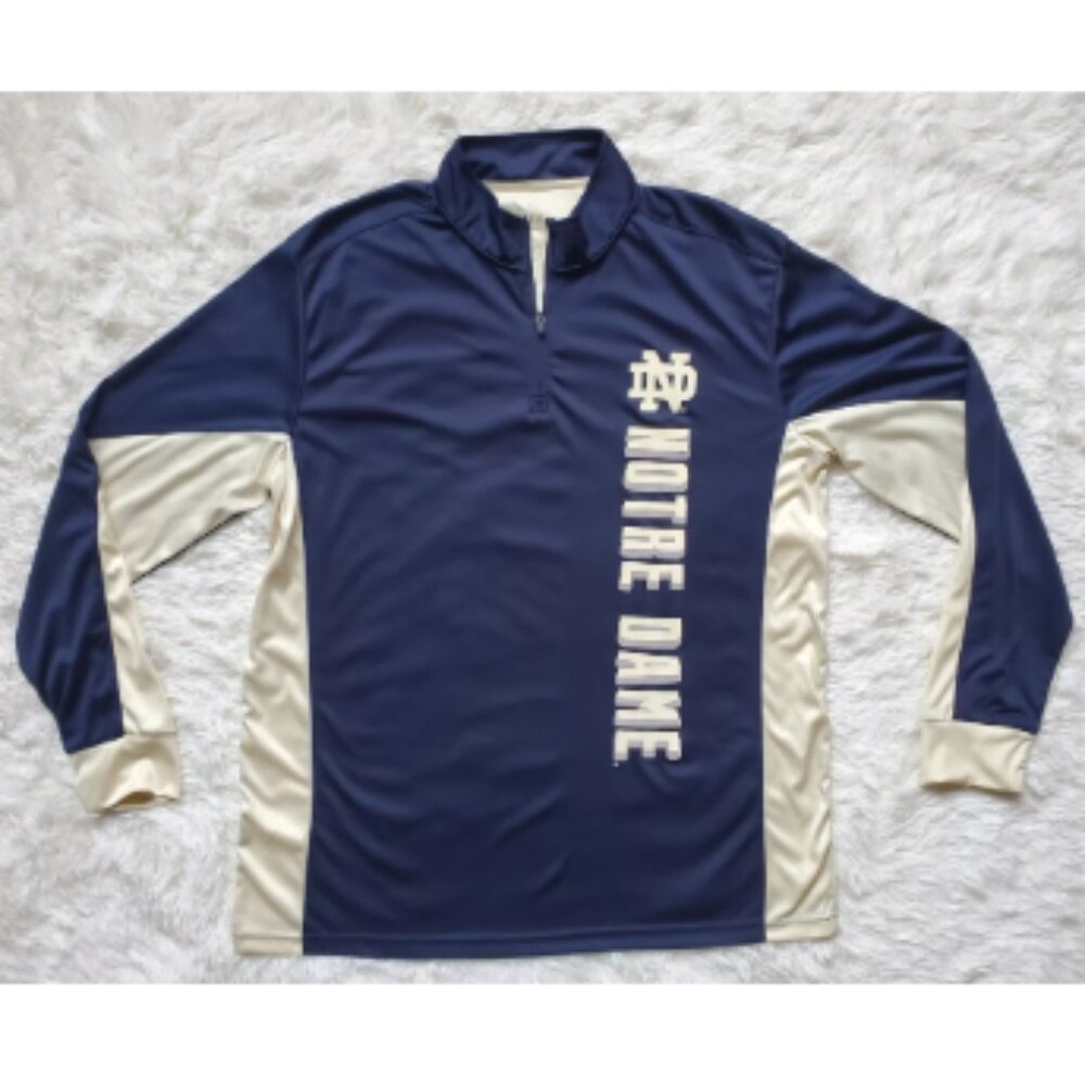 Notre Dame Fighting Irish Shirt Mens Large 1/4 Zip Lightweight Pullover NWOT